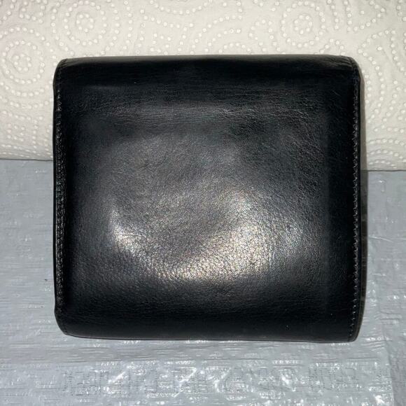 GUCCI Vintage Black leather trifold wallet with Front Bamboo Accent - Picture 2 of 15